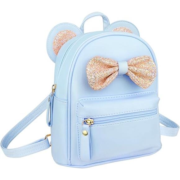 Mini Bow Backpack in Blue - Picture 1 of 3